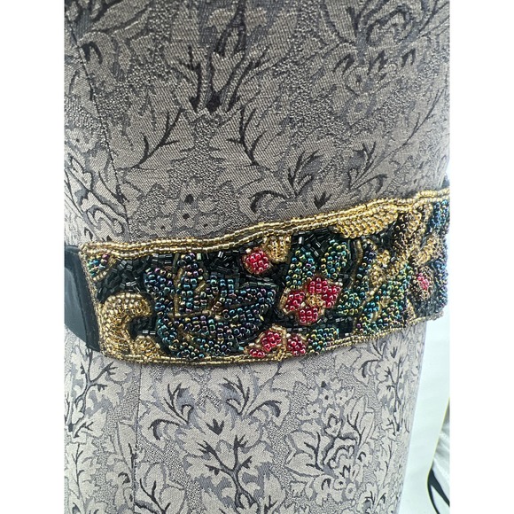 Vintage beaded v belt size Medium large black - Picture 3 of 7